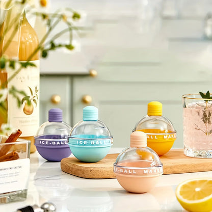 4Pcs Ice Cube Mold round Ice Hockey Premium Silicone Ice Sphere Molds Seamless 2.5In Ice Balls Kitchen Must-Have for Chilled