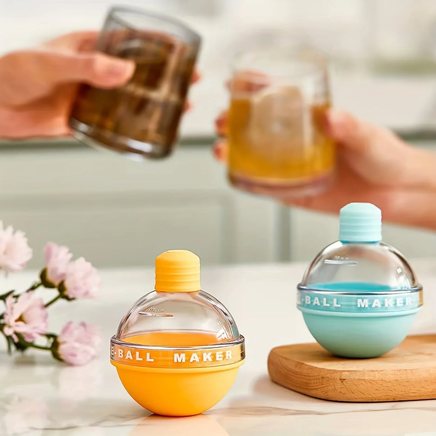 4Pcs Ice Cube Mold round Ice Hockey Premium Silicone Ice Sphere Molds Seamless 2.5In Ice Balls Kitchen Must-Have for Chilled